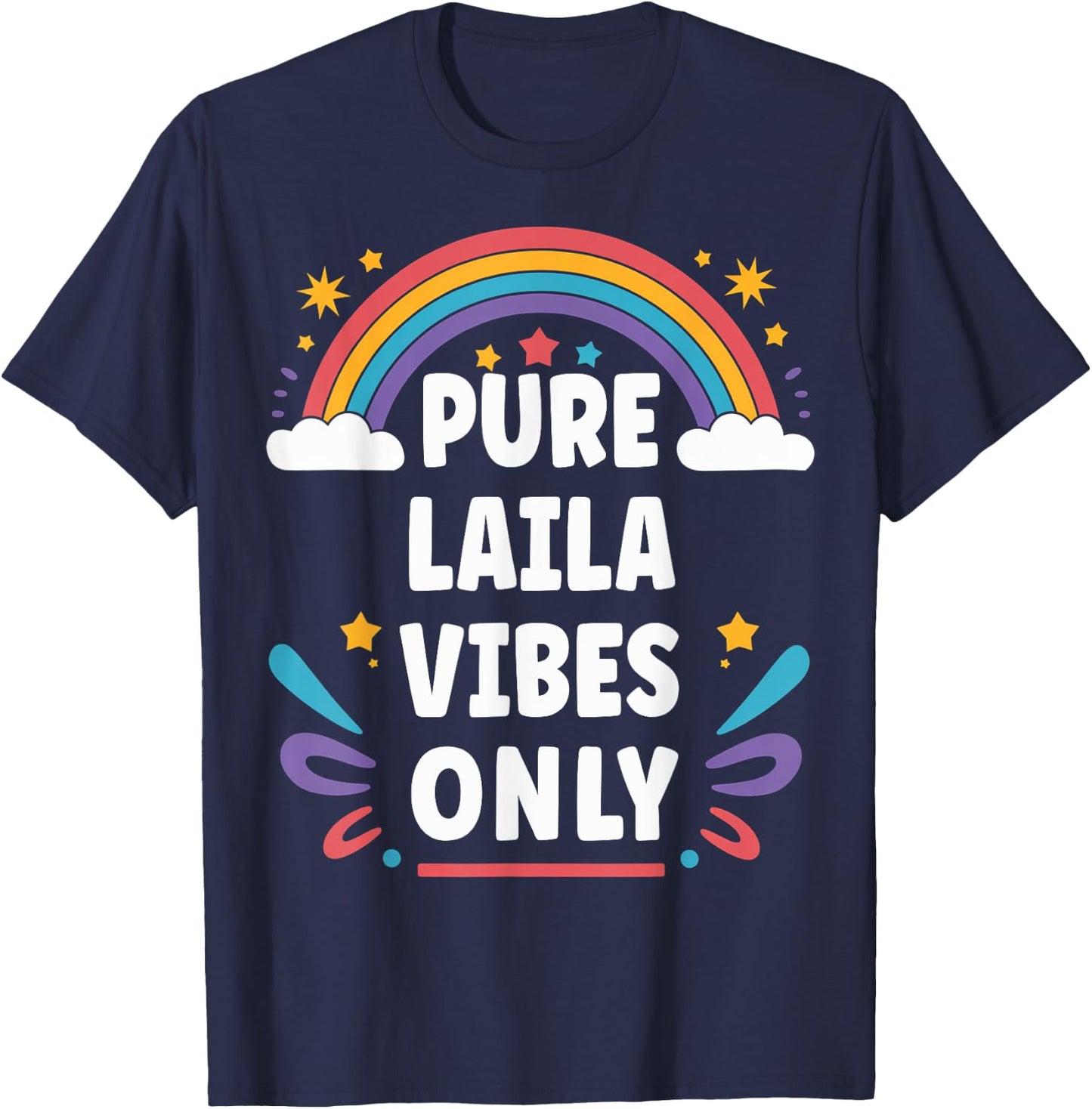 LAILA Vibes Only Cute Retro Girls LAILA Name T-Shirt - T-Shirt | Navy