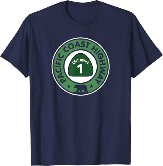 PCH Shirt California 1 Pacific Coast Highway Souvenir Gift T-Shirt - T-Shirt | Navy