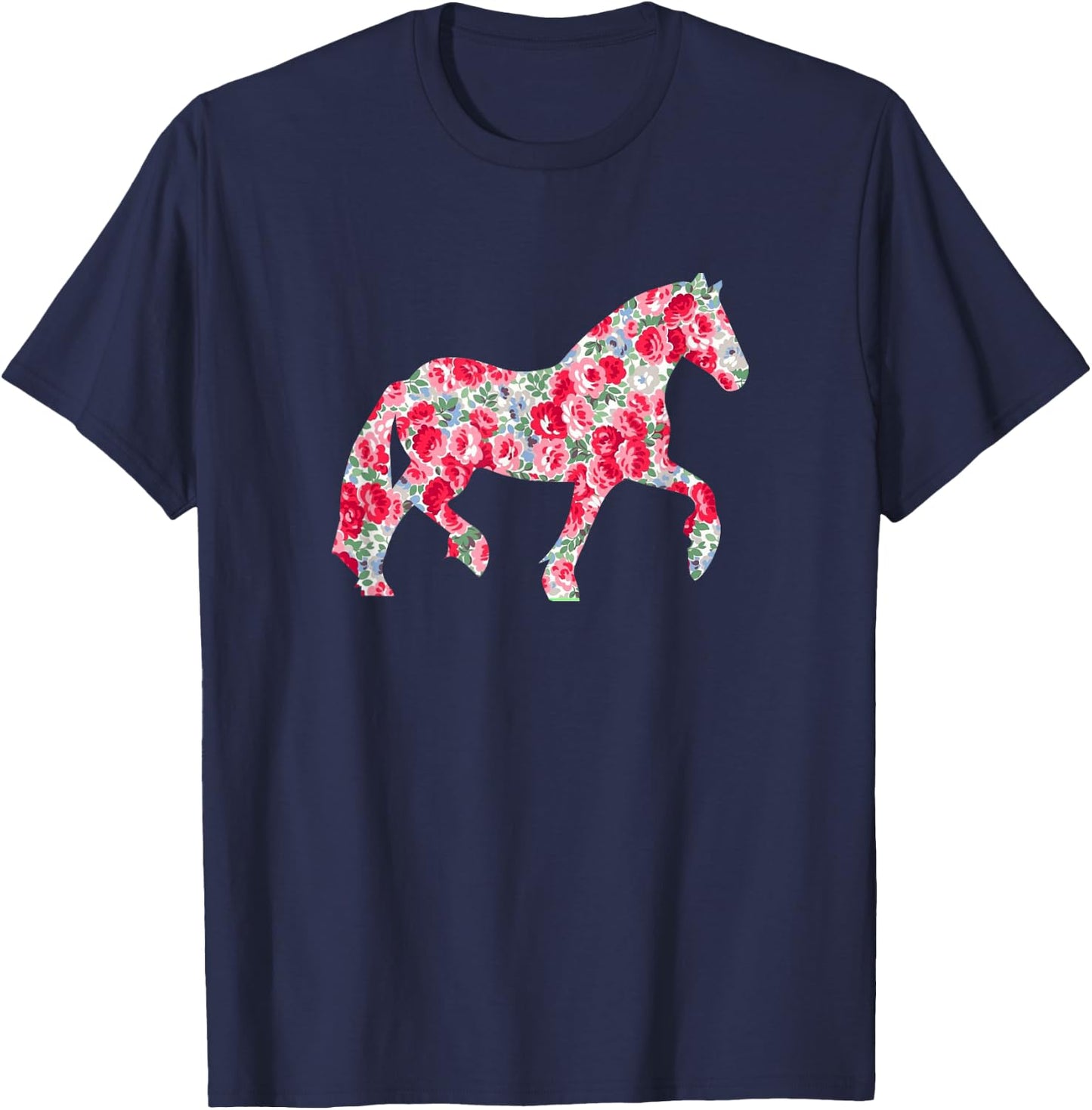 Cute Girls Haflinger Horse Floral Haflinger T-Shirt - T-Shirt | Navy