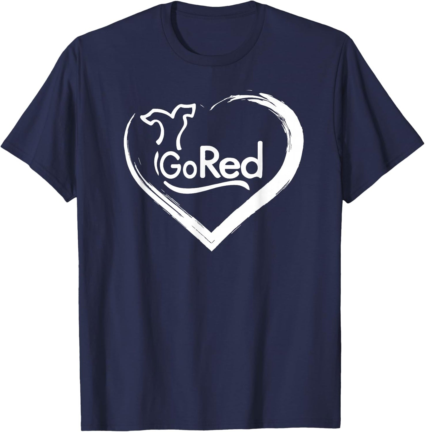 Go Red for Heart Disease Awareness Shirt T-Shirt - T-Shirt | Navy