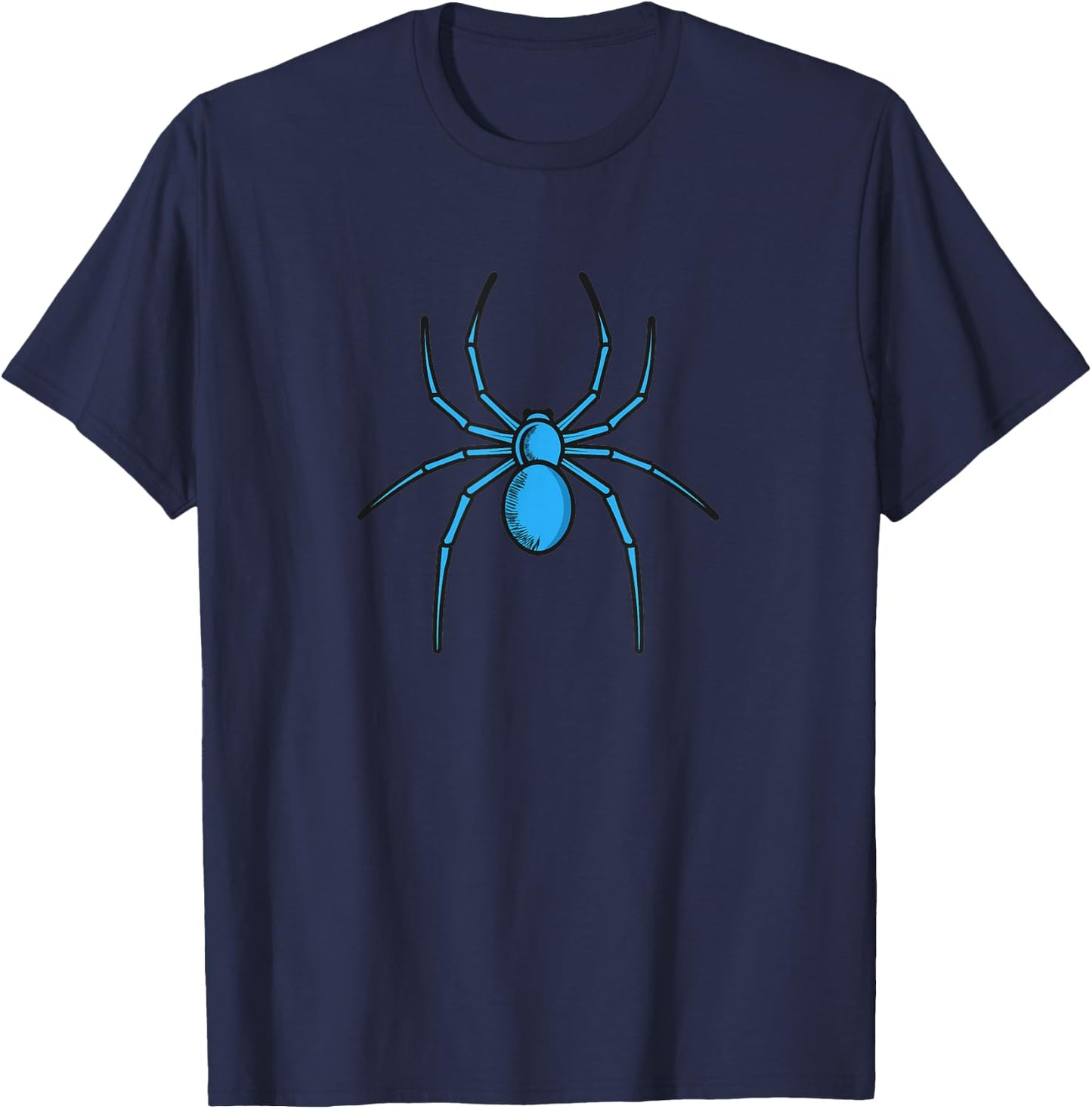 Radioactive Blue Poisonous Spider T-Shirt - T-Shirt | Navy