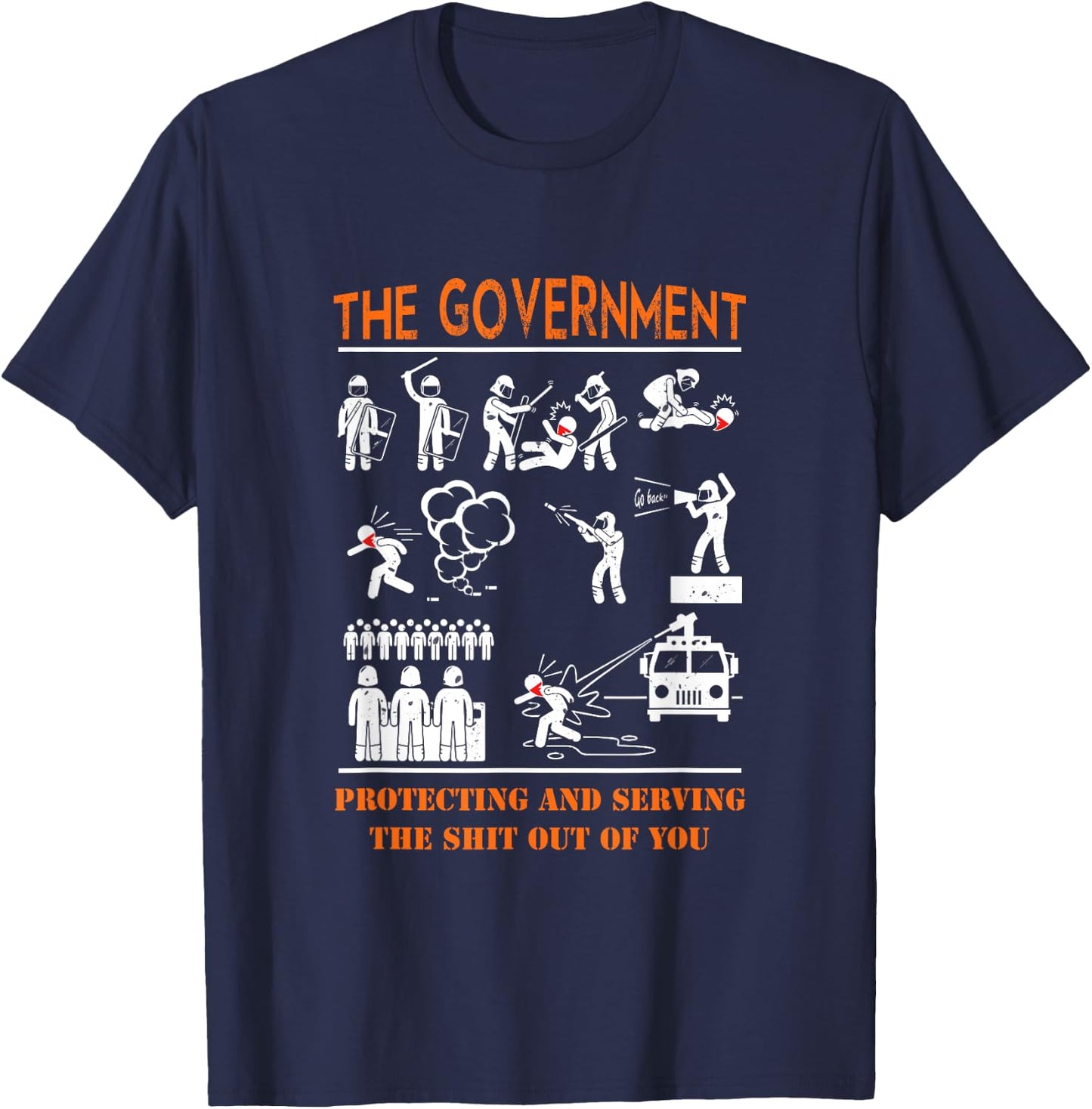 Anti Government Protest Movement Police Brutality T-Shirt - T-Shirt | Navy