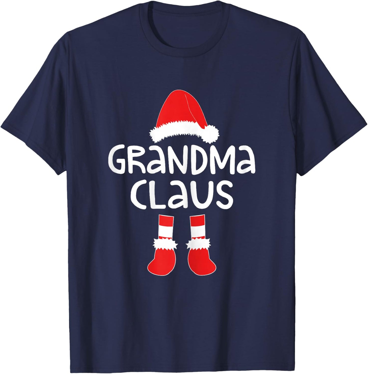 Grandma Claus Shirt Women Matching Grandma Christmas T-Shirt - T-Shirt | Navy
