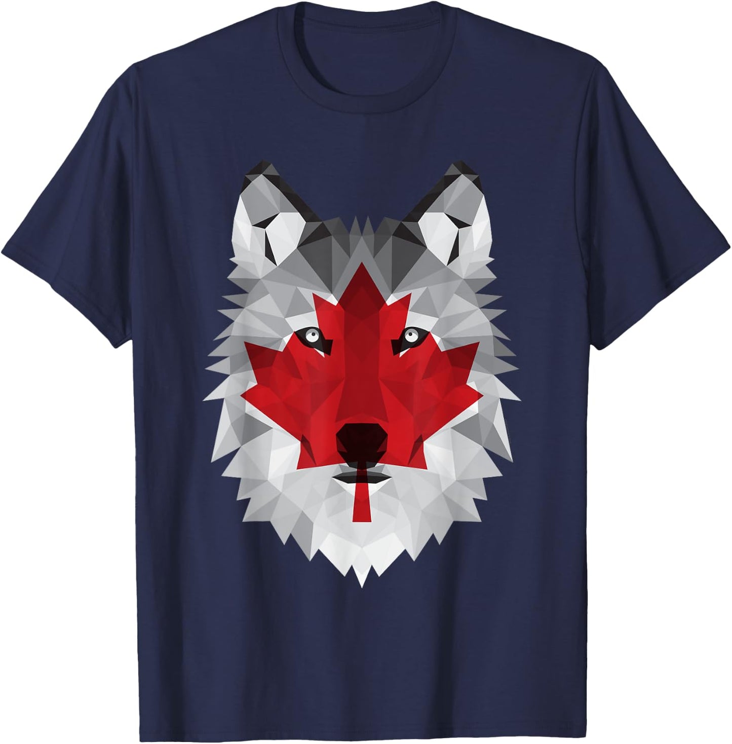 Canada Day July 1st Canadian Maple Leaf Wolf T-Shirt - T-Shirt | Navy