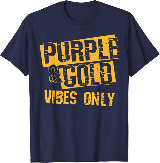 Purple & Gold Game Day Group Shirt for High School Football T-Shirt - T-Shirt | Navy