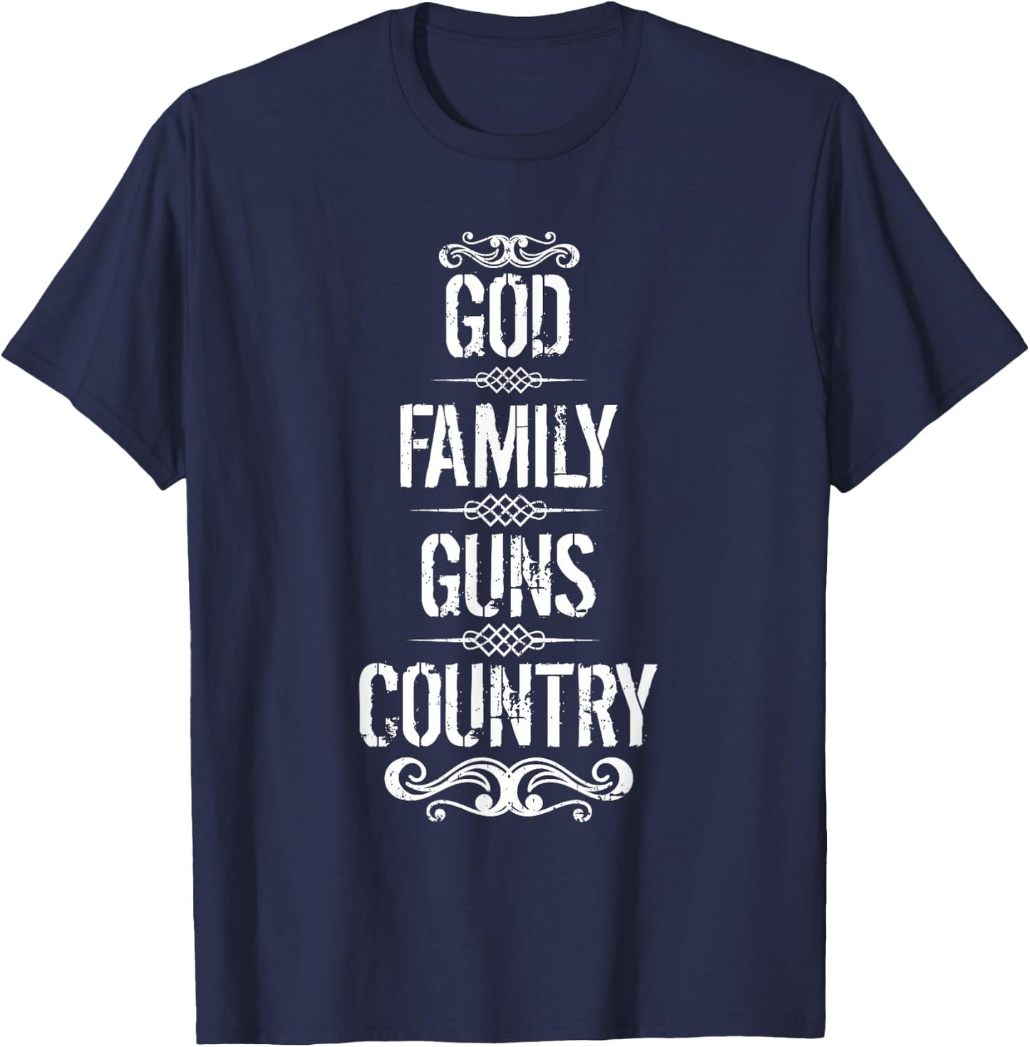 God Family Guns Country T-Shirt - T-Shirt | Navy
