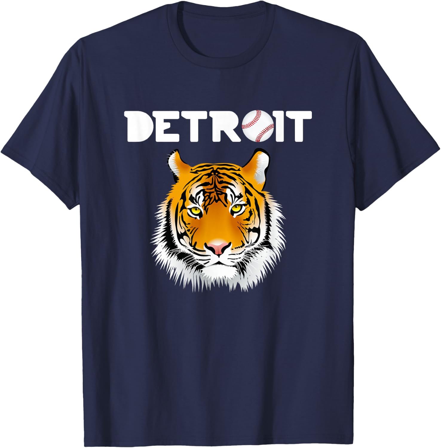 Distressed Tiger Mascot Cool Detroit Tiger Design T-Shirt - T-Shirt | Navy