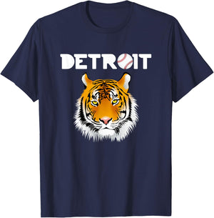 Distressed Tiger Mascot Cool Detroit Tiger Design T-Shirt - T-Shirt | Navy