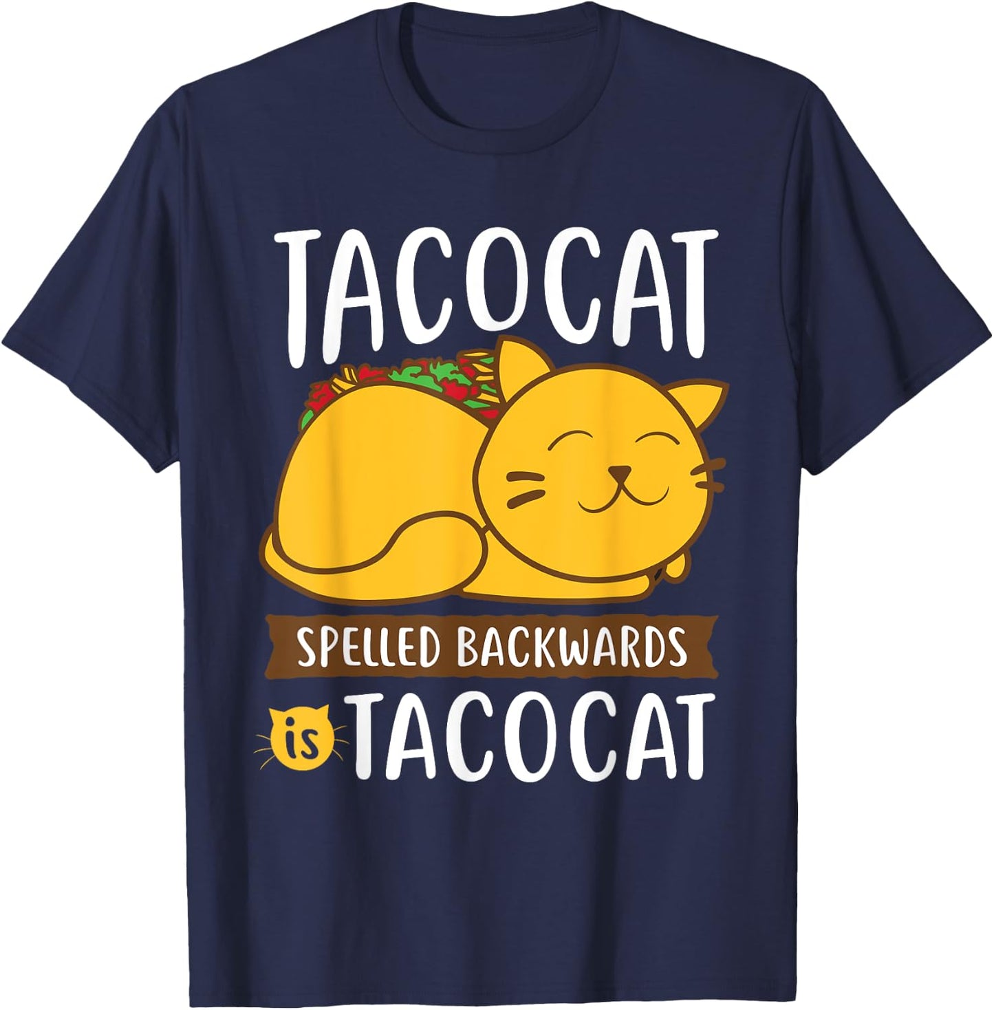 Tacocat Funny Taco Tuesday & Mexican Food Lover T-Shirt - T-Shirt | Navy