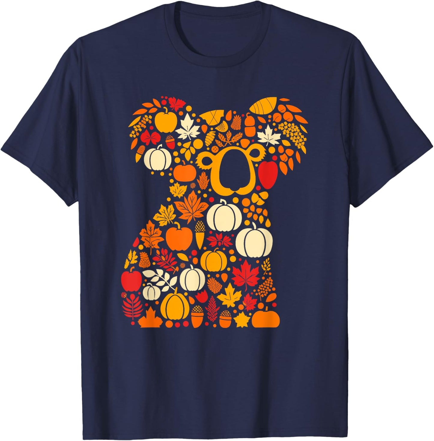Autumn Pumpkin Fall Koala Thanksgiving Kids T-Shirt - T-Shirt | Navy