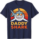 Daddy Shark Vintage Sunset Sunglasses T-Shirt - T-Shirt | Navy