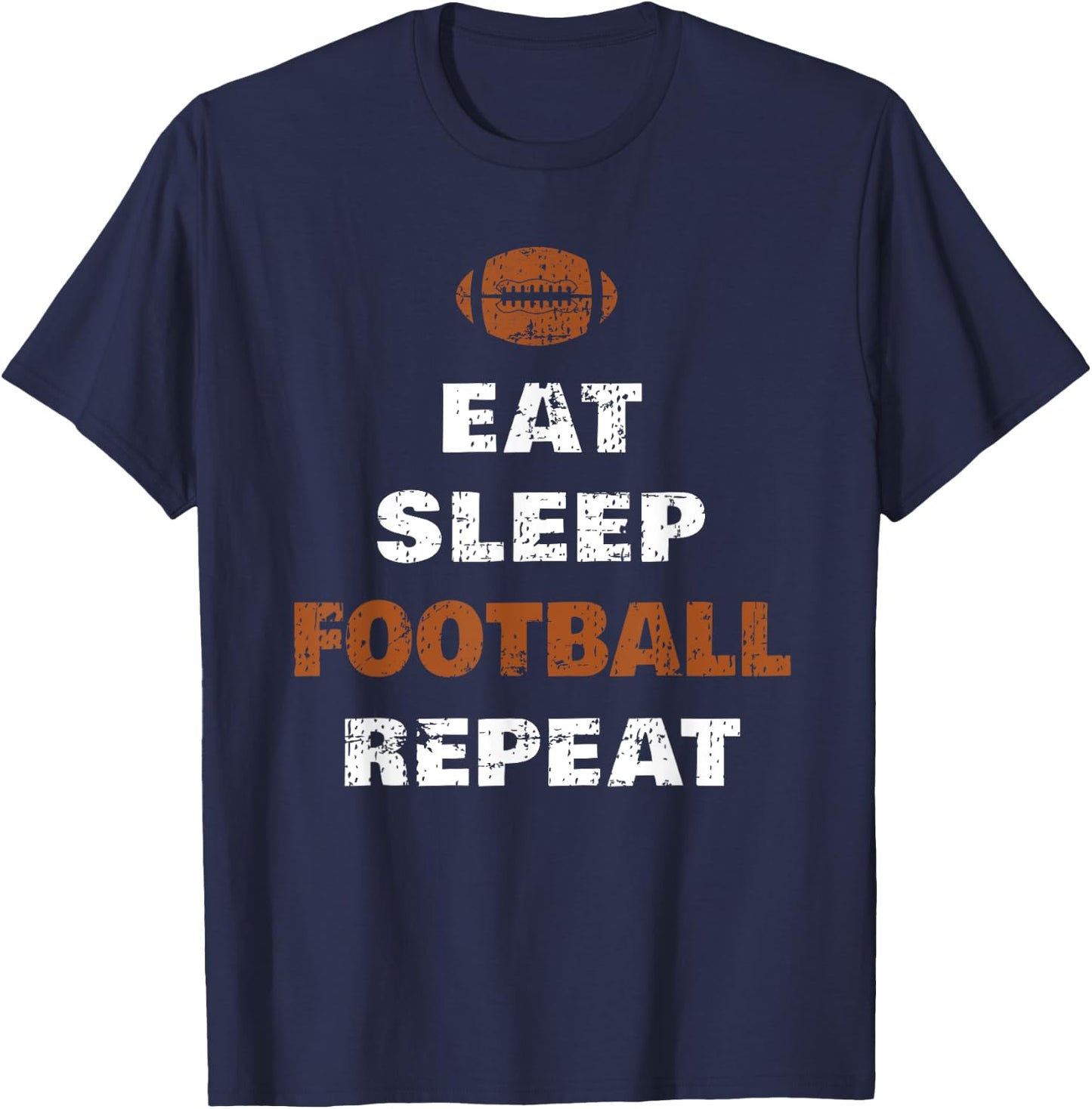 Eat Sleep Football Repeat Love Football Vintage Gift T-Shirt - T-Shirt | Navy