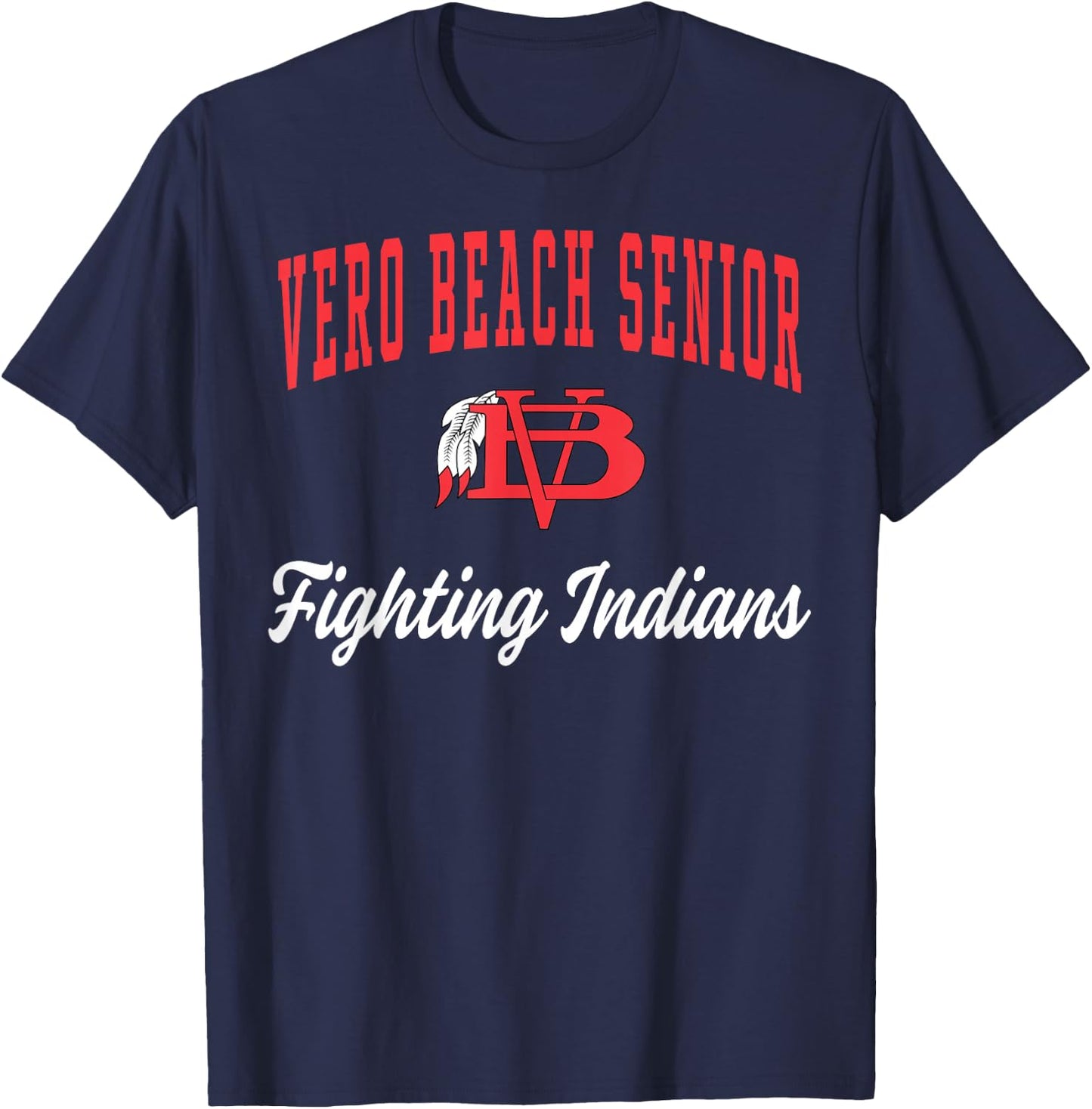 Vero Beach Senior High School Fighting Indians C1 T-Shirt - T-Shirt | Navy