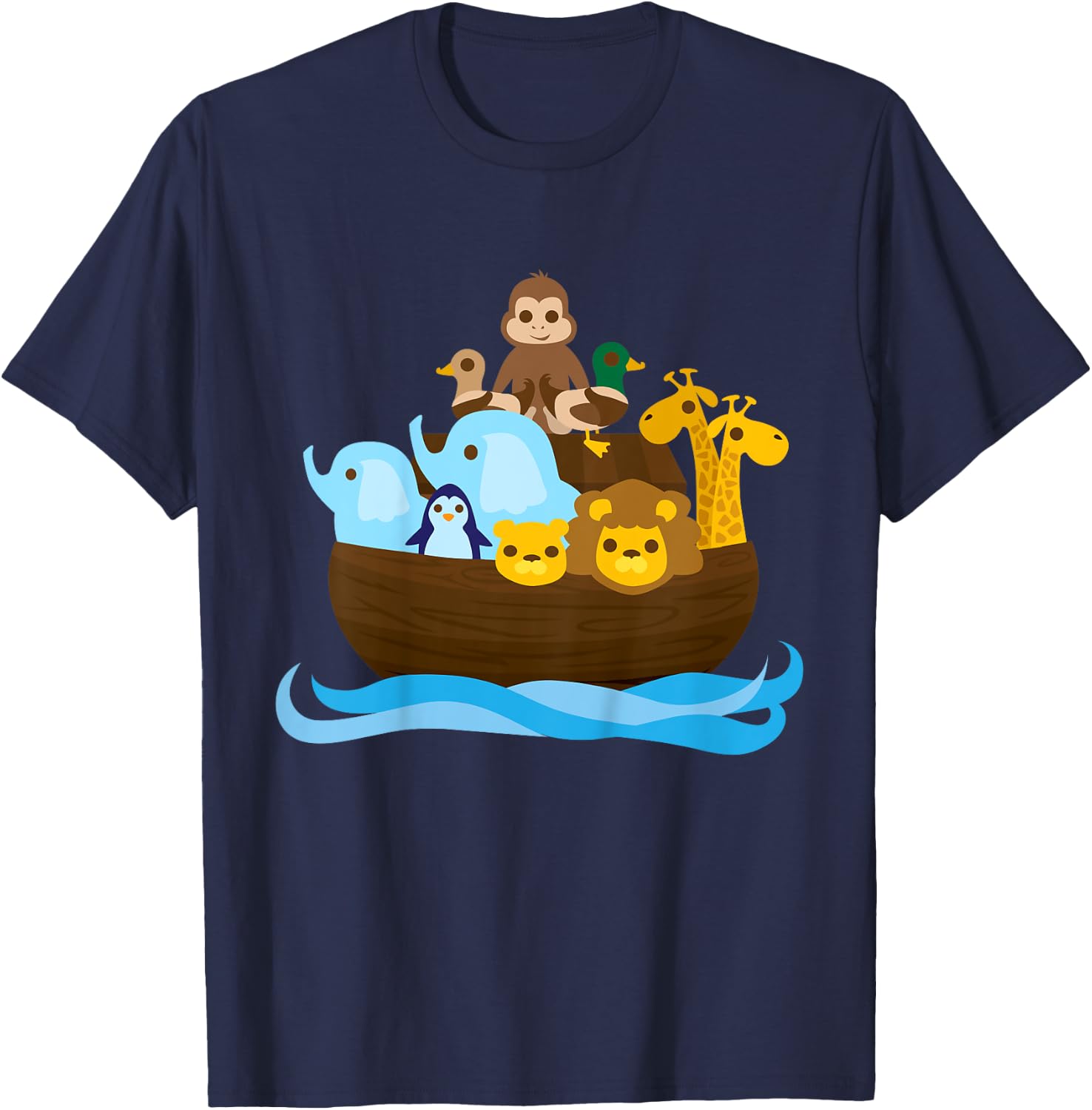 Noah's Ark Cute - Colorful Design Edition T-Shirt - T-Shirt | Navy