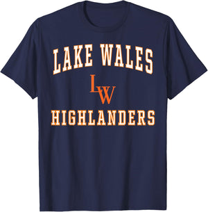 Lake Wales High School Highlanders C1 T-Shirt - T-Shirt | Navy