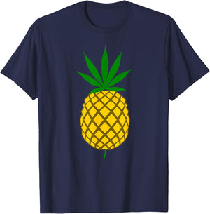 Incognito Marijuana Pineapple Pot Leaf for Ganja Lovers T-Shirt - T-Shirt | Navy