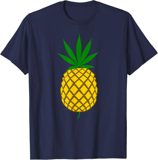 Incognito Marijuana Pineapple Pot Leaf for Ganja Lovers T-Shirt - T-Shirt | Navy