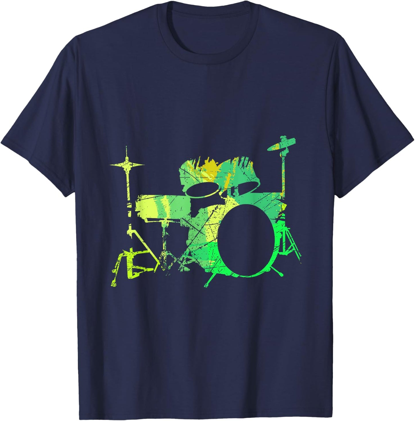 Cool Drum Kit Percussion Vintage Retro Drummer T-Shirt - T-Shirt | Navy