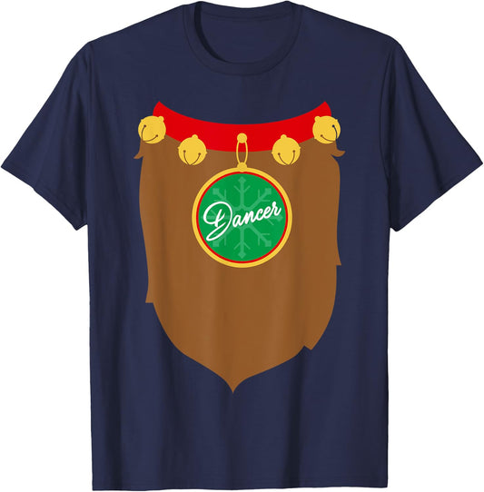 Reindeer Costume Christmas Dancer Santa Holiday Gift T-Shirt - T-Shirt | Navy