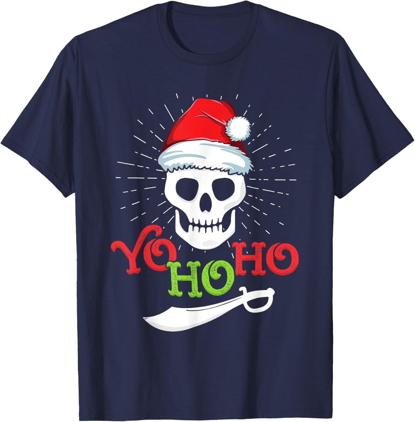 Yo Ho Pirate Boat Cruise Xmas Men Inappropriate Christmas T-Shirt - T-Shirt | Navy