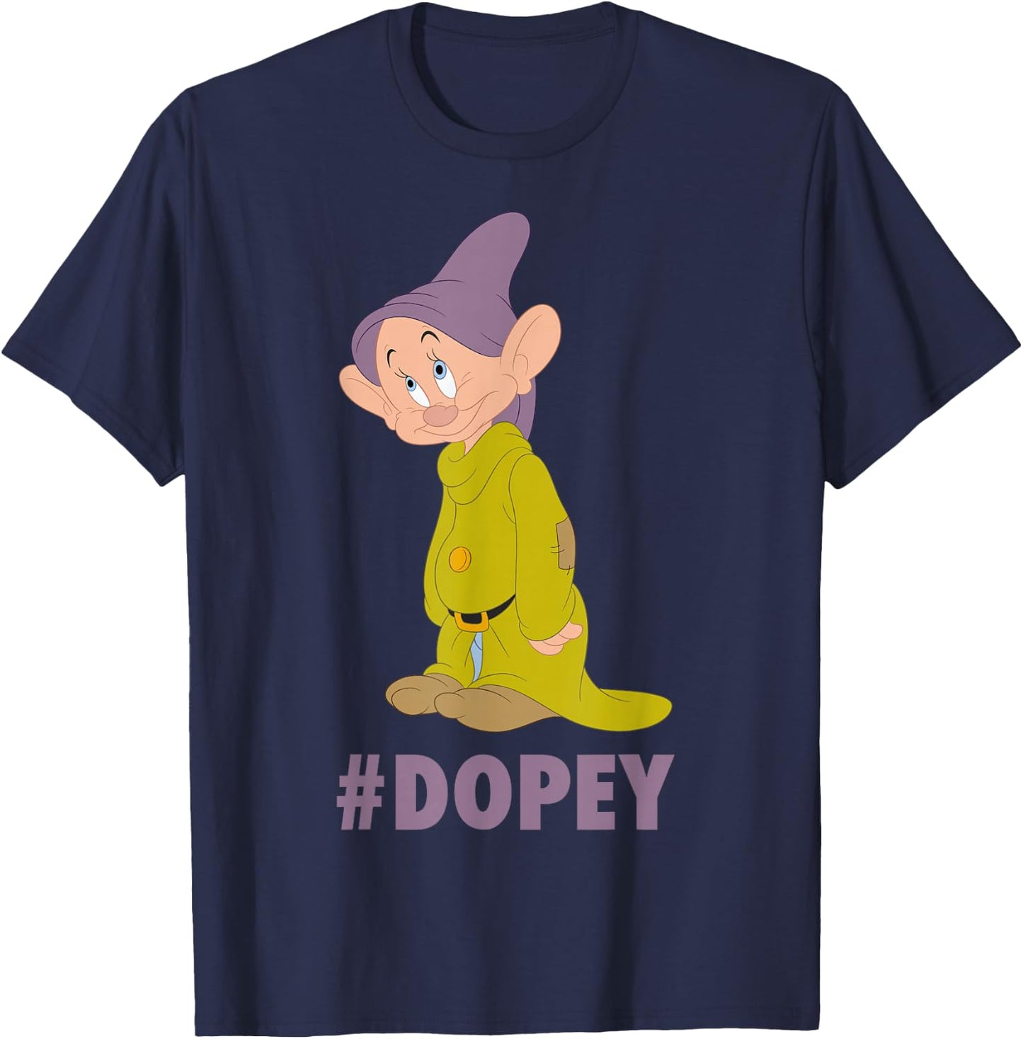 Disney Snow White Dopey Hashtag Portrait Small T-Shirt - T-Shirt | Navy