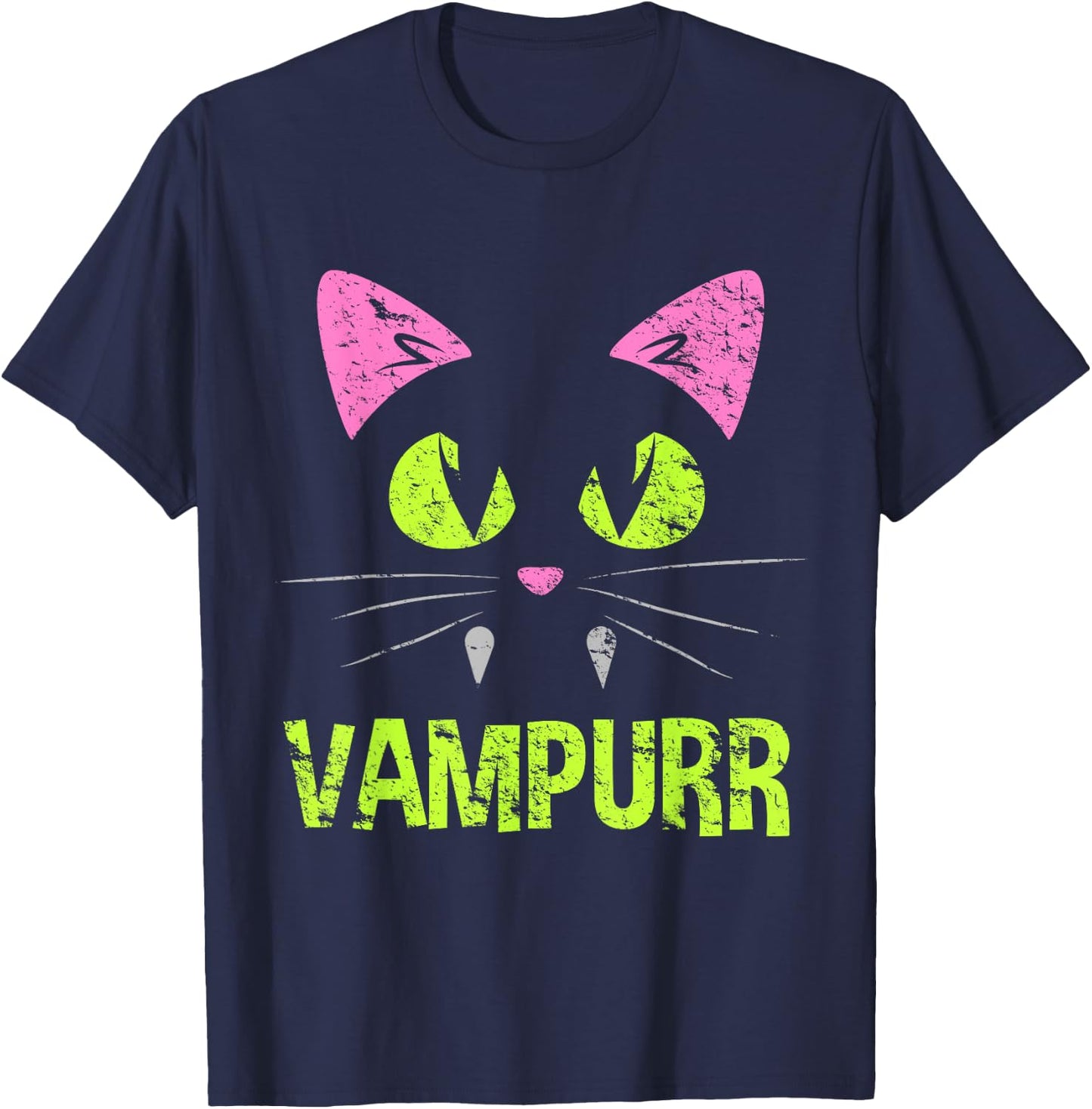 Vampire Cat Vampire Halloween Costume Men Women Kids T-Shirt - T-Shirt | Navy