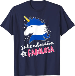 Salvadoran Flag El Salvador Unicornio T-Shirt - T-Shirt | Navy