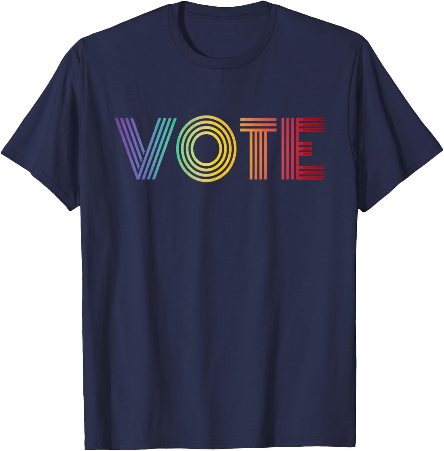 Rainbow Vote Shirt For LGTBQ Rights Retro T-Shirt - T-Shirt | Navy