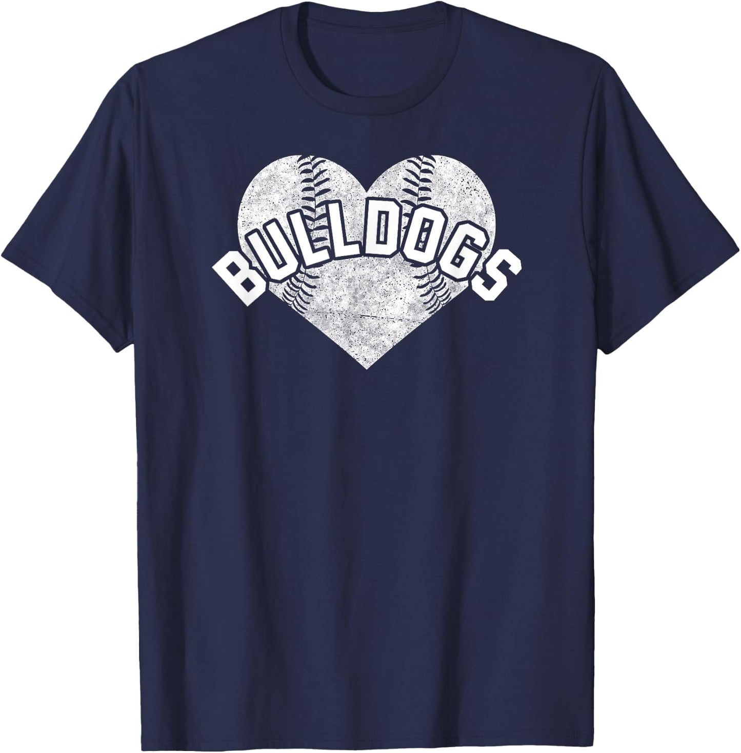 Bulldogs Baseball Softball Shirt High School Team Mascot Mom T-Shirt - T-Shirt | Navy
