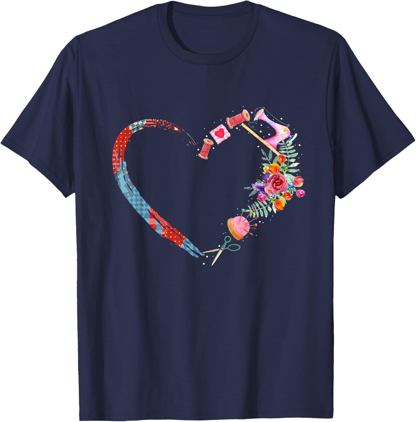 Quilting , sewing my heart loves T-Shirt - T-Shirt | Navy