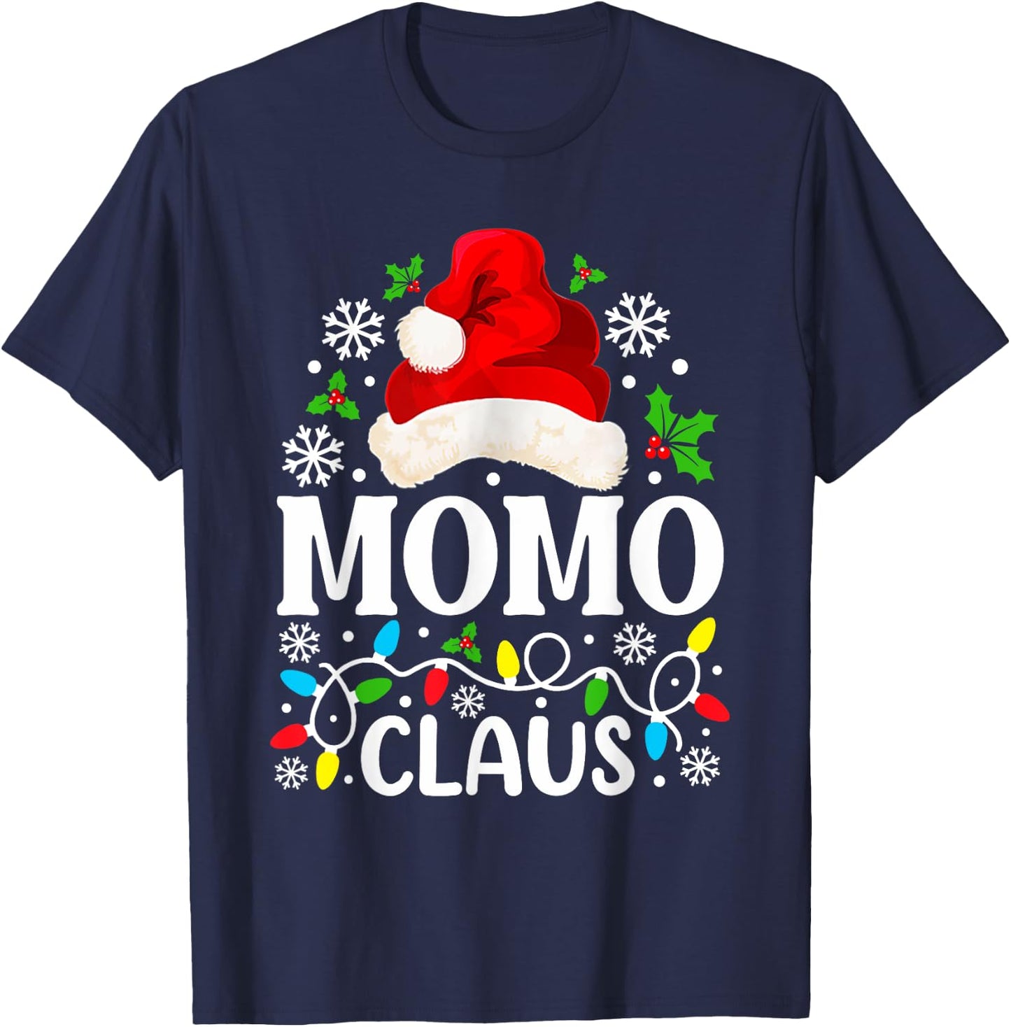 Momo Claus Funny Christmas Family Matching Grandma T-Shirt - T-Shirt | Navy