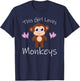 Monkey THIS GIRL LOVES MONKEYS Cute Kids Mom Gift T-Shirt - T-Shirt | Navy