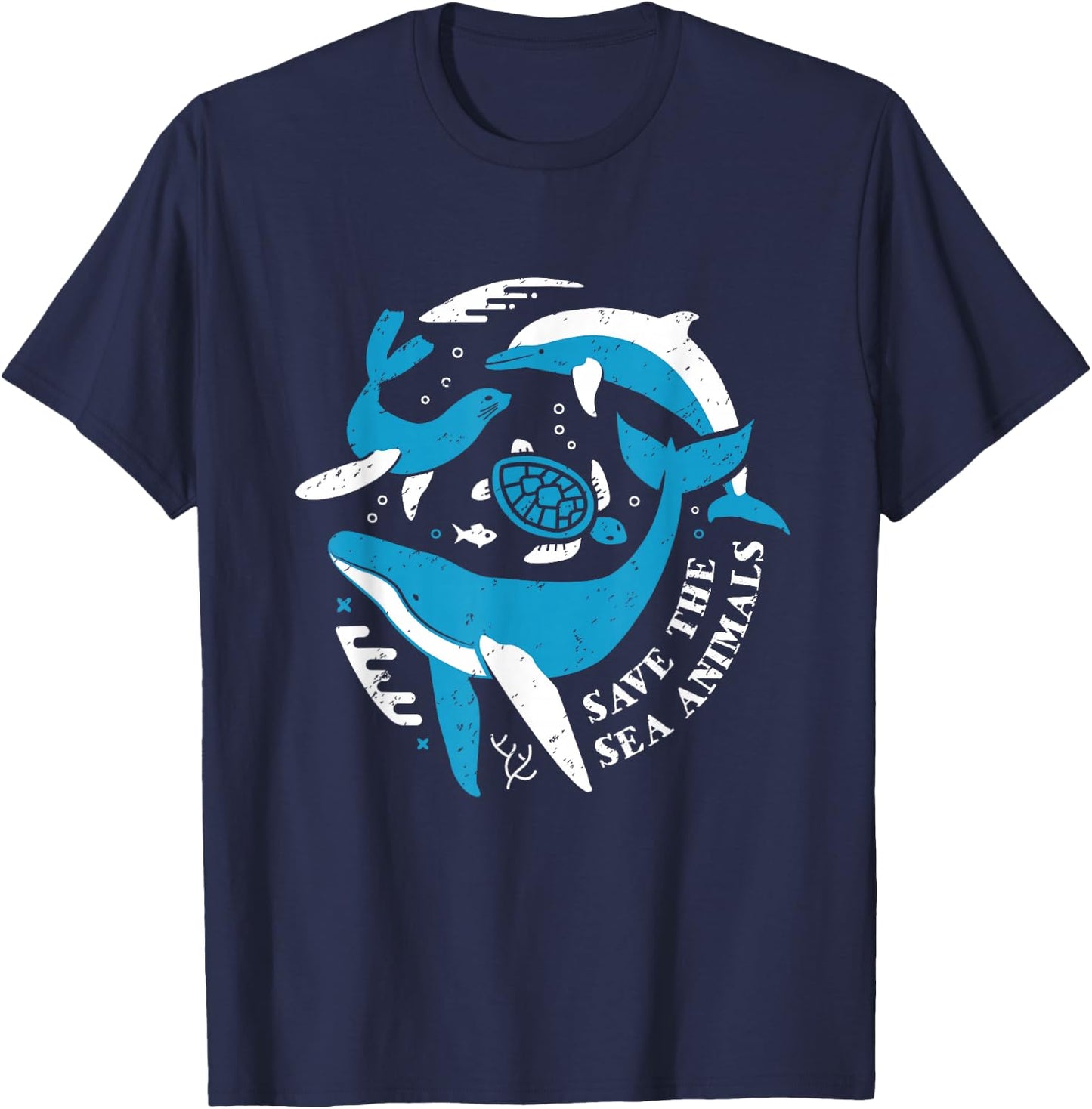 Ocean Conservation - Save The Sea Animals T-Shirt - T-Shirt | Navy