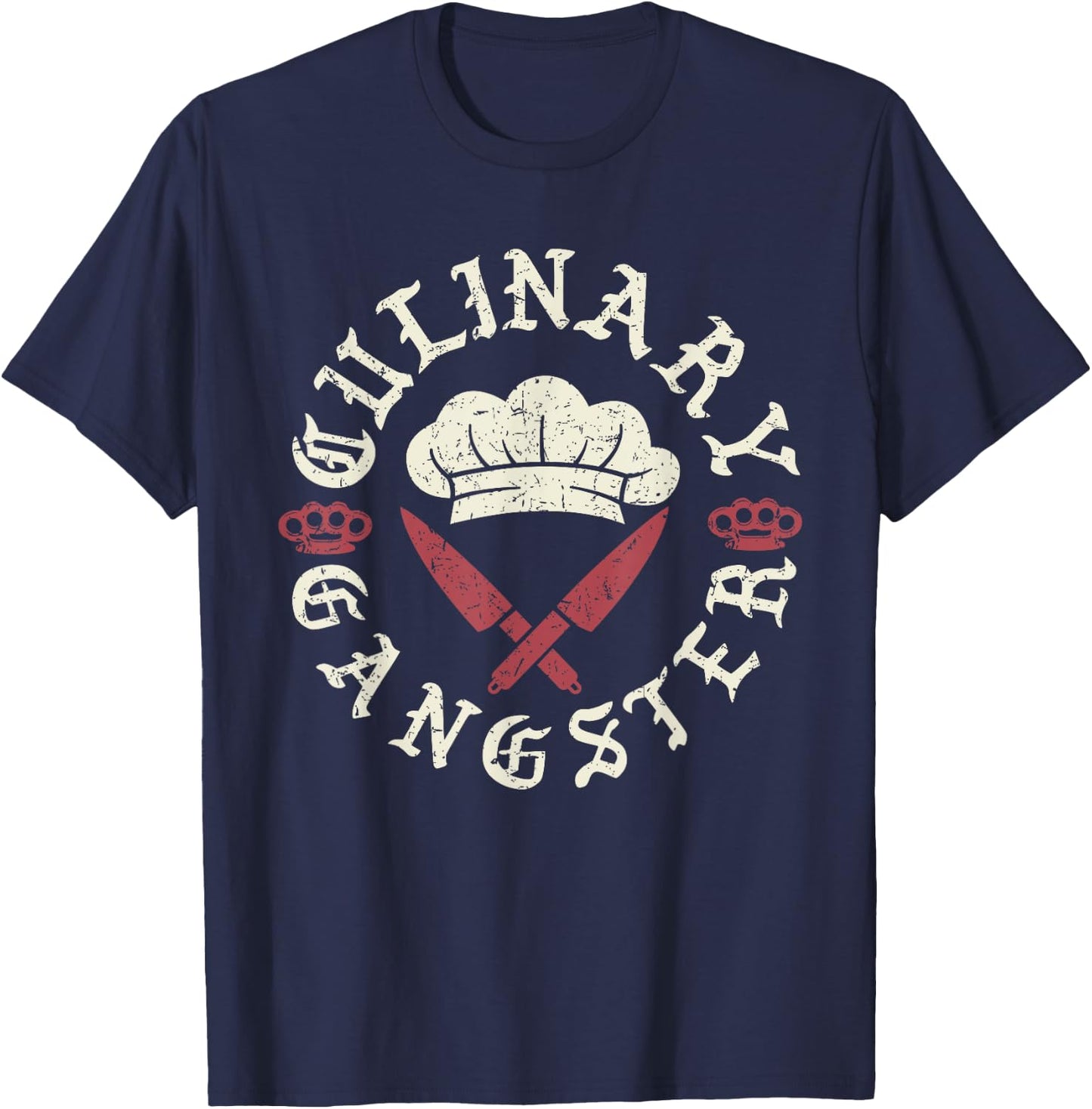 Awesome Cook Gift Shirt Line Cook Culinary Gangster Chef T-Shirt - T-Shirt | Navy