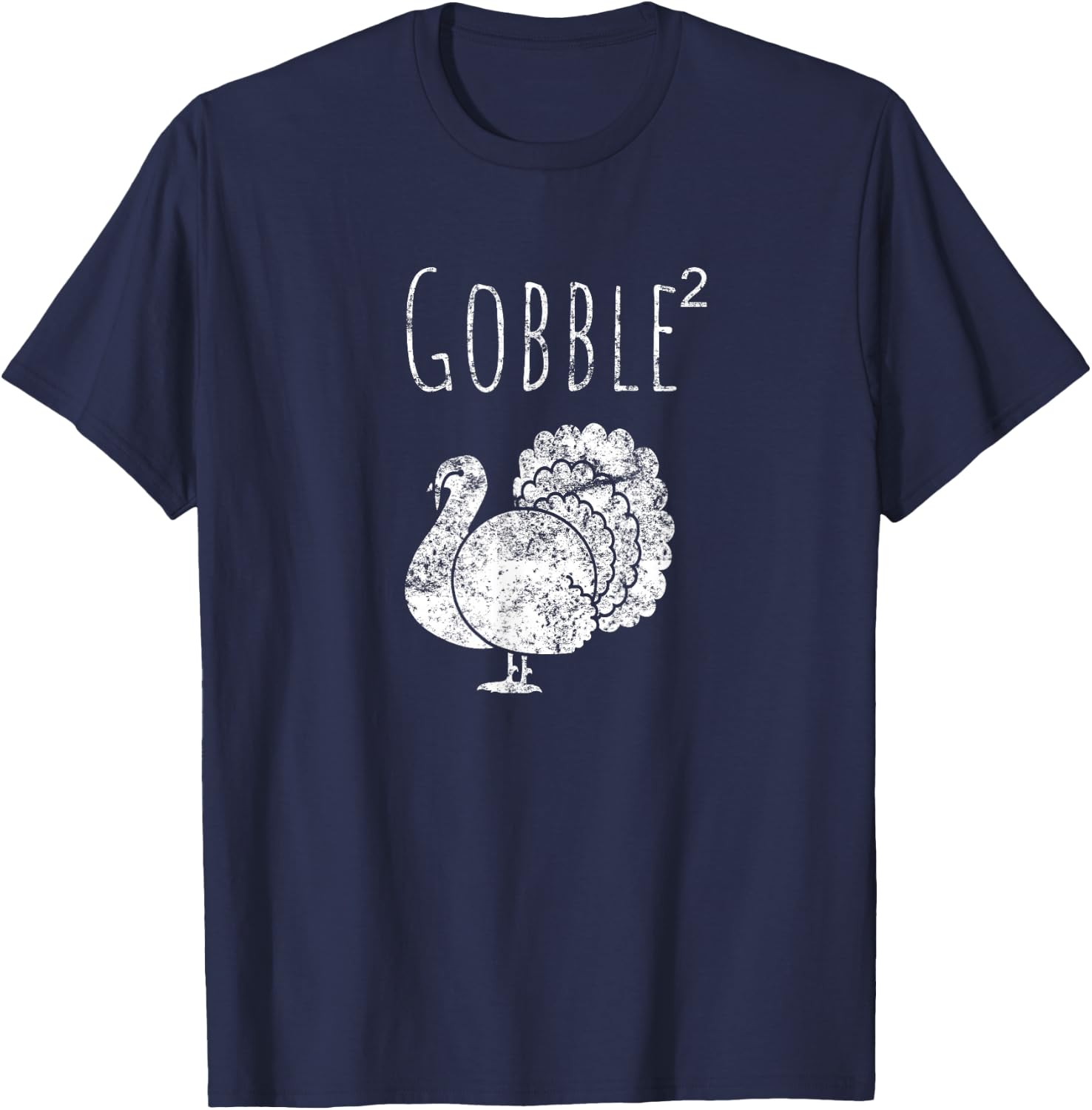 Retro Funny Gobble Squared Turkey Day Math Thanksgiving Joke T-Shirt - T-Shirt | Navy