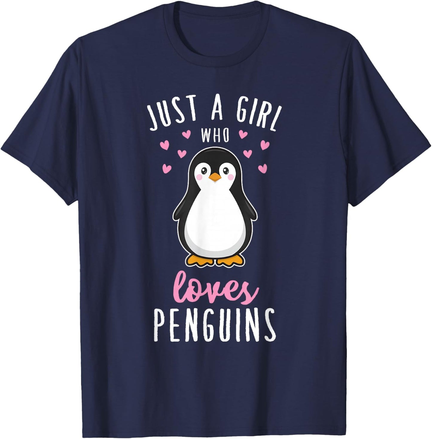 Just A Girl Who Loves Penguins T Shirt Cute Nature Toddlers T-Shirt - T-Shirt | Navy