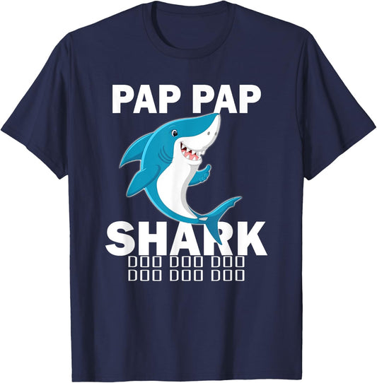 Pap Pap Shark Shirt Fathers Day Gift For Pap Pap T-Shirt - T-Shirt | Navy