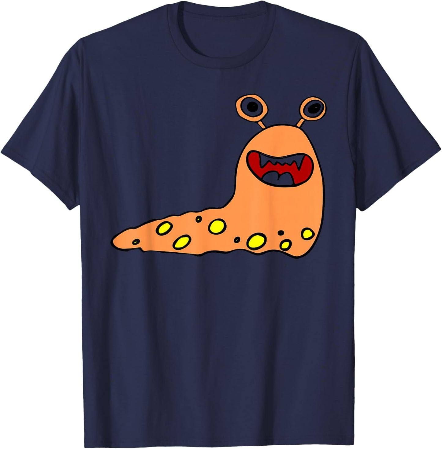 Cartoon Style Monster Slug T-Shirt - T-Shirt | Navy