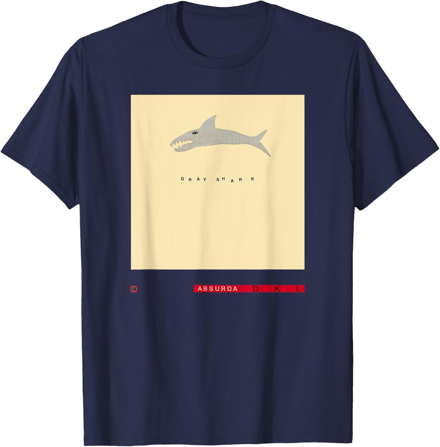 Studio: David Lynch Gray Shark T-Shirt - T-Shirt | Navy