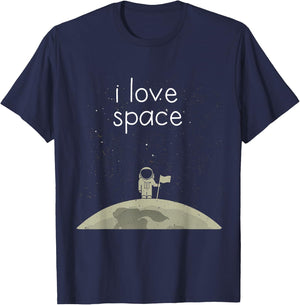 Funny Astronaut Moon Gift Space Science Nerd T-Shirt - T-Shirt | Navy