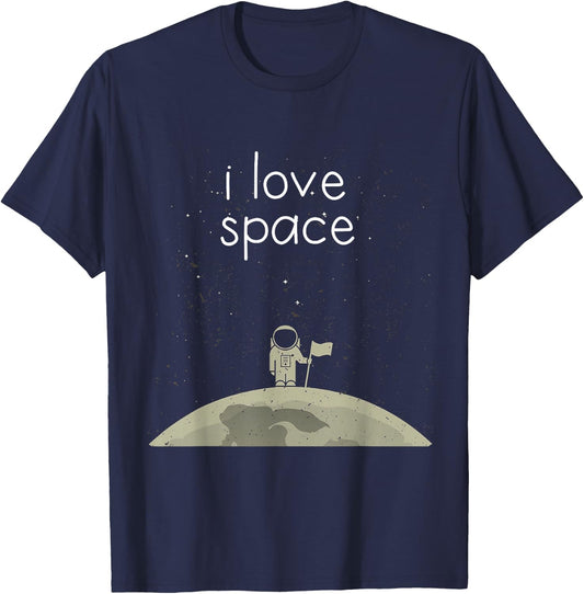 Funny Astronaut Moon Gift Space Science Nerd T-Shirt - T-Shirt | Navy