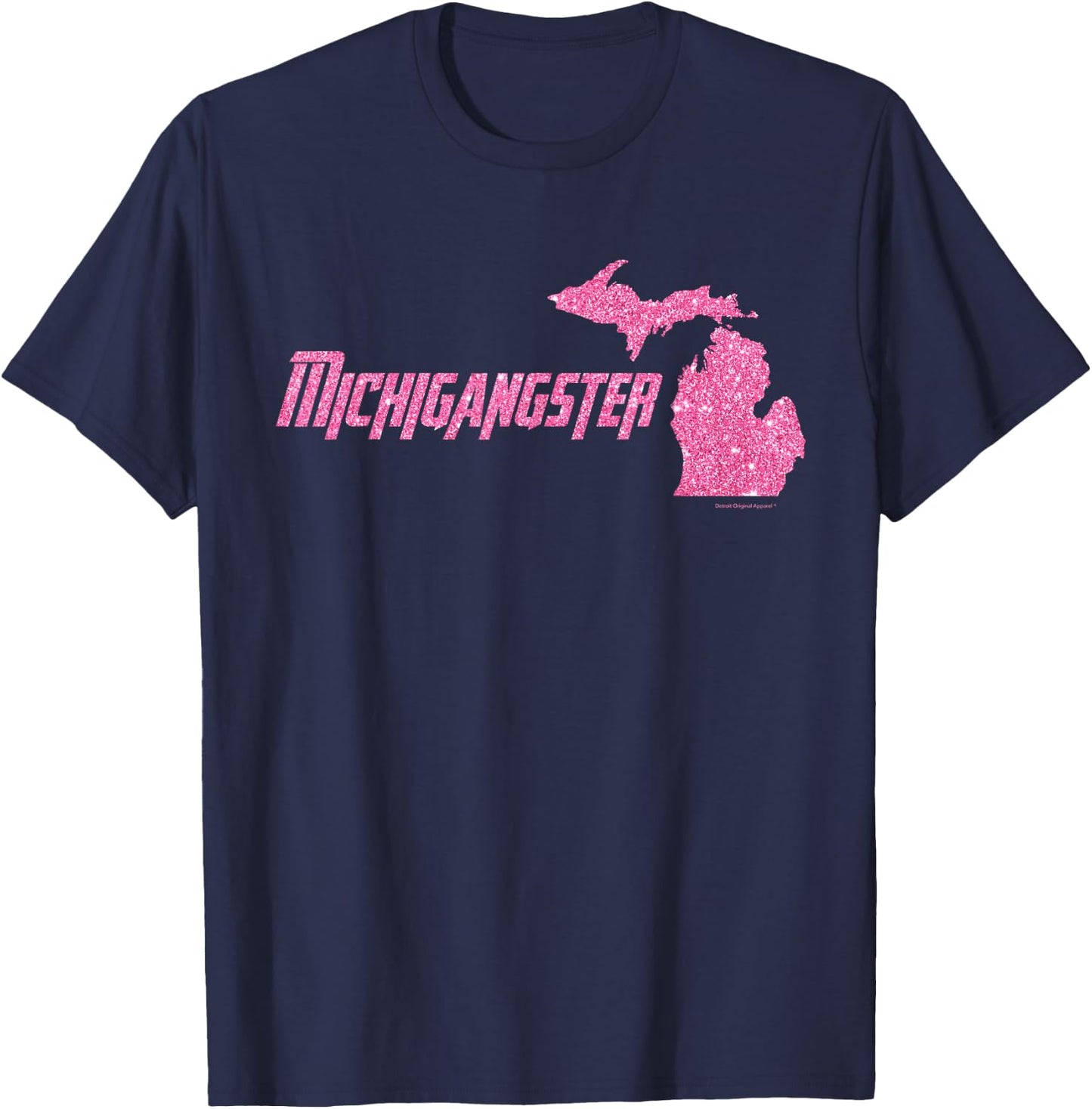 Michigangster Detroit Michigan Midwest Mitten T-Shirt - T-Shirt | Navy