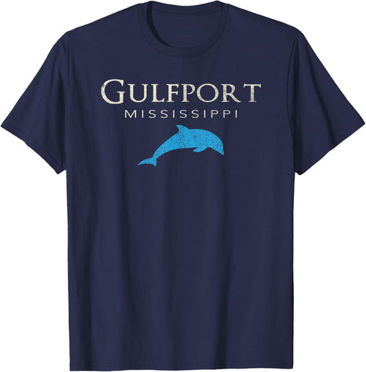 Vintage Gulfport MS Dolphin T Shirt T-Shirt - T-Shirt | Navy