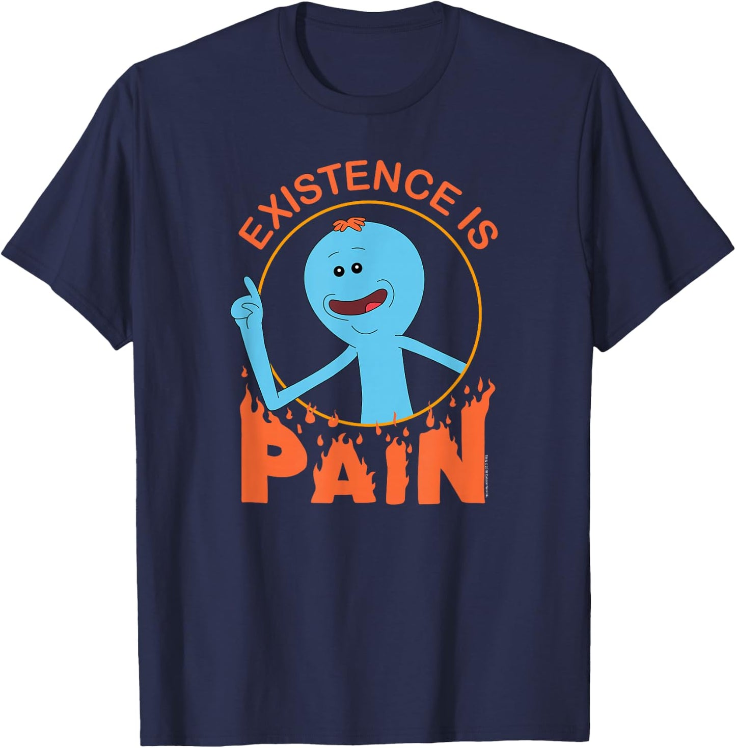 Rick and Morty Existence is PAIN,Short Sleeve T-Shirt - T-Shirt | Navy