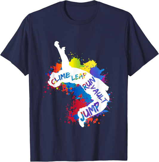 Parkour City Ninja Free Running Jump Leap Vault Athlete Gift T-Shirt - T-Shirt | Navy