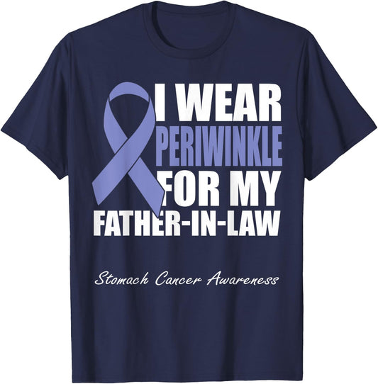I Wear Periwinkle For My Father-In-Law Stomach Cancer T-Shirt - T-Shirt | Navy