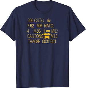 7.62MM US Military OD Green Can Ammo Graphic T-Shirt - T-Shirt | Navy