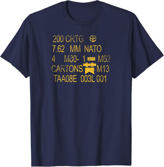7.62MM US Military OD Green Can Ammo Graphic T-Shirt - T-Shirt | Navy