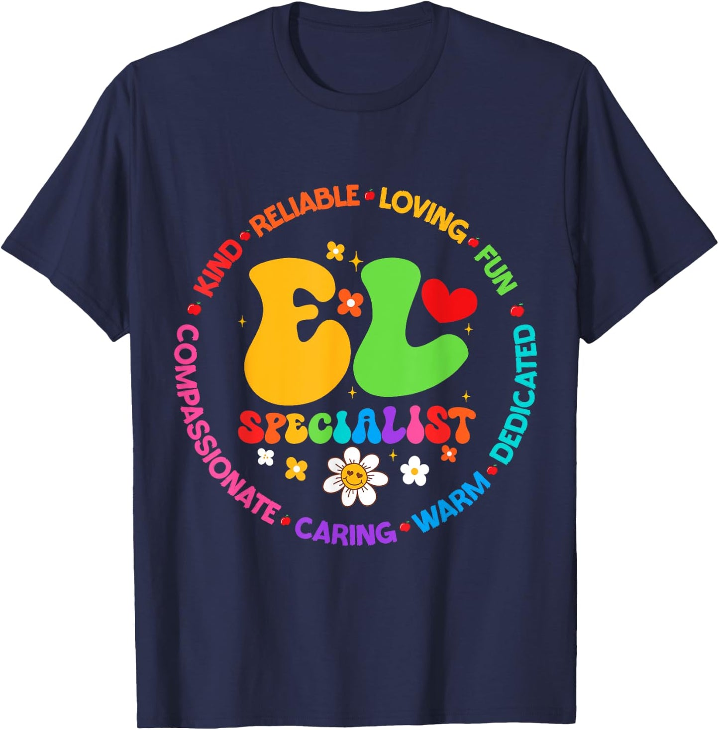 Groovy EL Specialist Appreciation Week back to school T-Shirt - T-Shirt | Navy