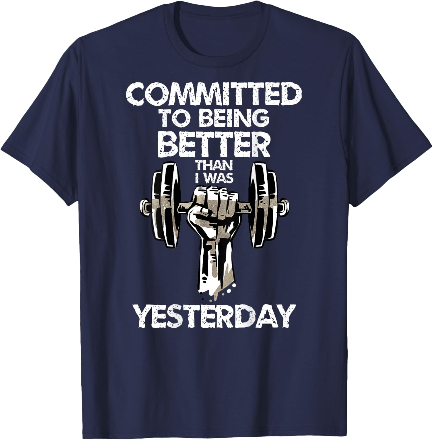 Weightlifting Fitness T-Shirt - T-Shirt | Navy